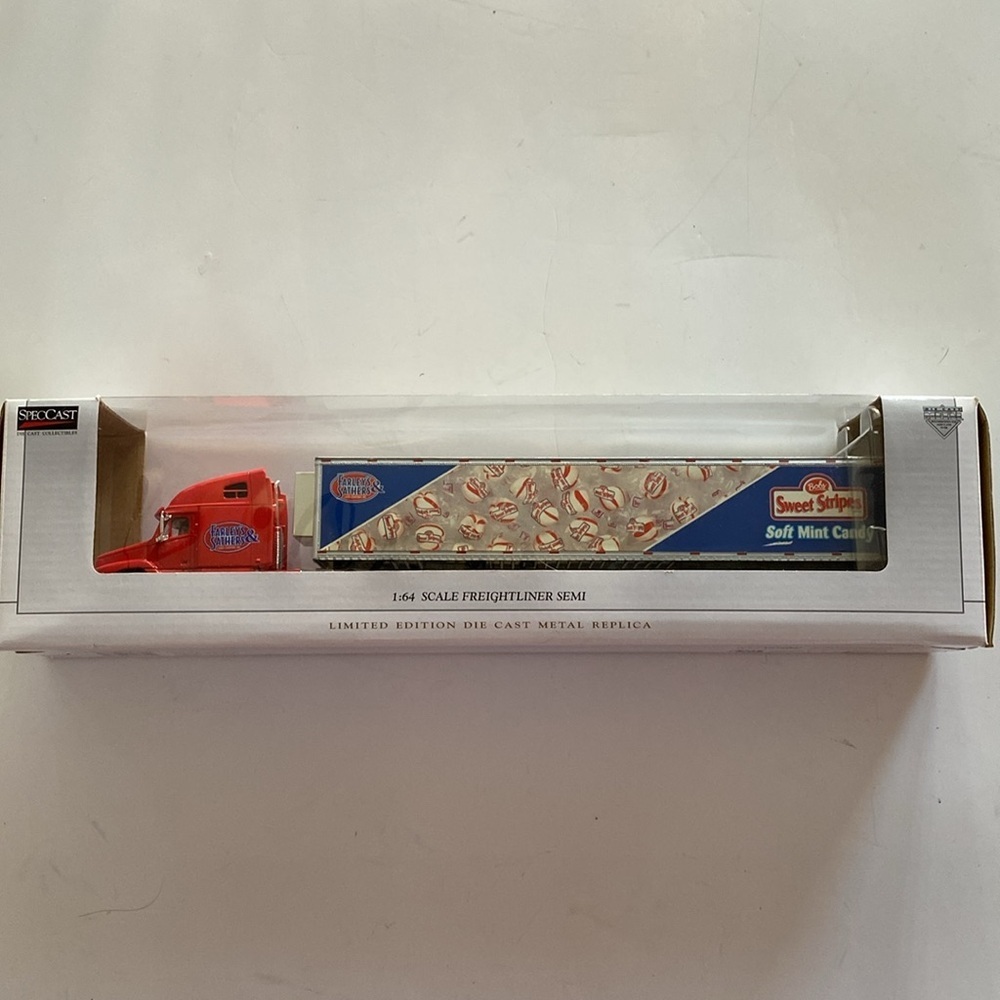SpecCast Limited Edition DieCast Metal Sweet Stripe Semi Truck 1:64 Replica 14”